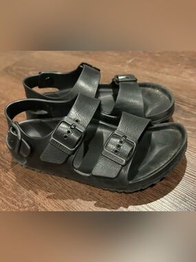 Birkenstock Black Two-Strap EVA Sandals with Heel Strap